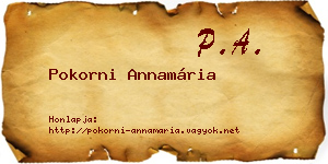 Pokorni Annamária névjegykártya